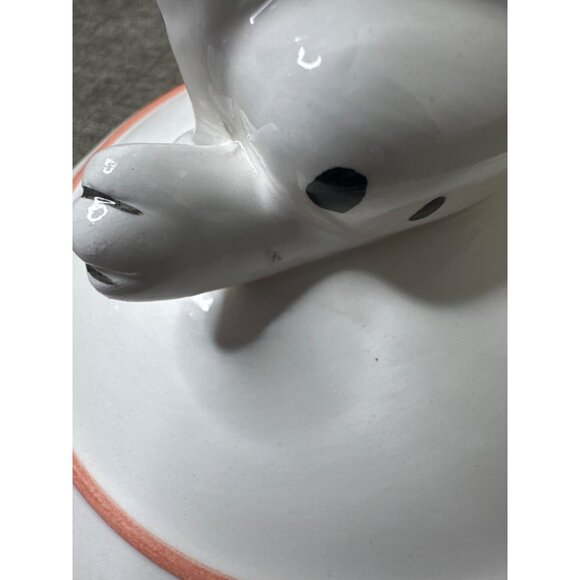 Dalmatian Themed Vintage Ceramic Dog Treat Jar With Bone Design & Lid - Picture 6 of 9